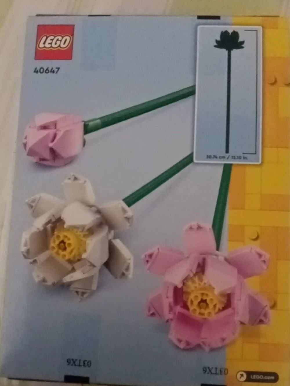 LEGO Pink and White Lotus Flower Stem Decorations